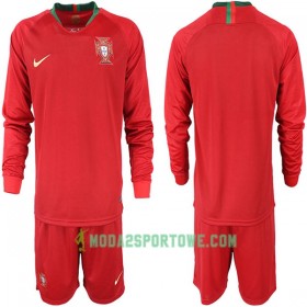 Koszulka Portugalia Dziecięcy Mistrzostwa Świata 2018 Domowe Stroje Piłkarskie Długi Rękaw